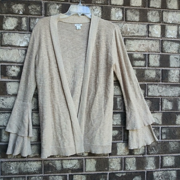 J.Crew bell sleeves cream cardigan size small - Picture 2 of 4